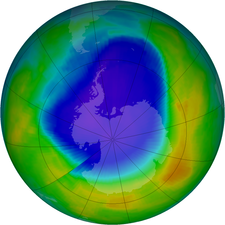 Antarctic ozone map for 02 November 1997